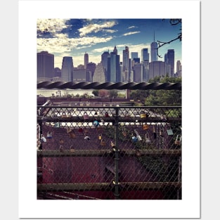 Manhattan Skyline Love Padlocks NYC Posters and Art